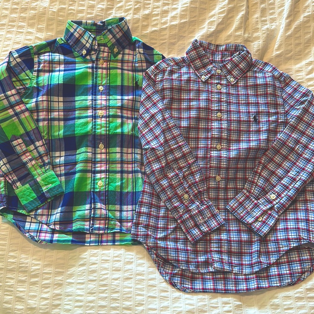 EUC boys (2) Ralph Lauren size 4T button downs 💝 perfect for a little gentleman